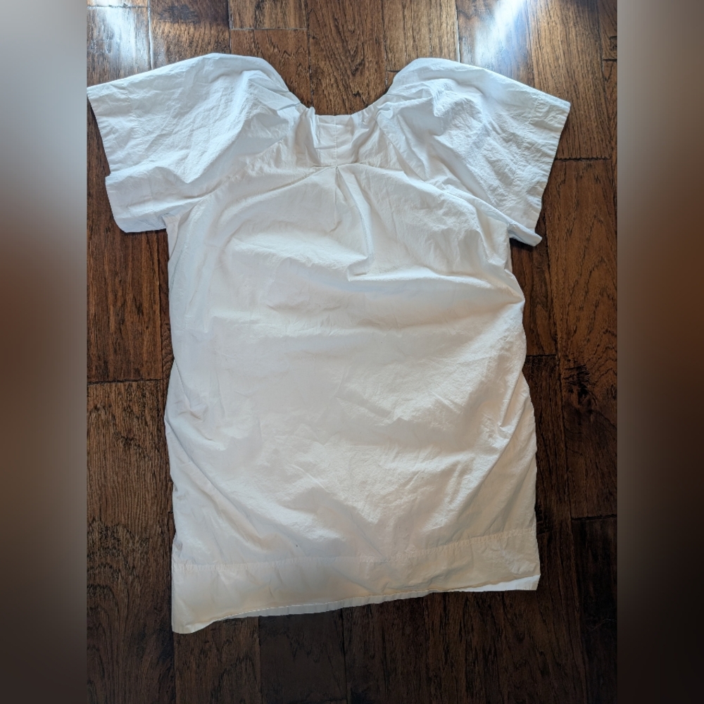 Madewell White V-Neck Short Sleeve Shift Dress - Picture 4 of 9